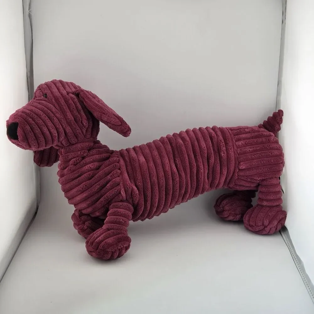 JELLYCAT London Cordy Roy Dachshund Dog Burgundy Plush Animal Toy